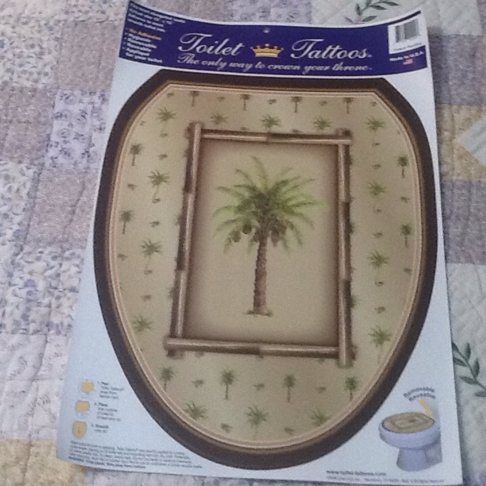 Toilet Tattoo Bahamas Lid Cover Decor Reusable